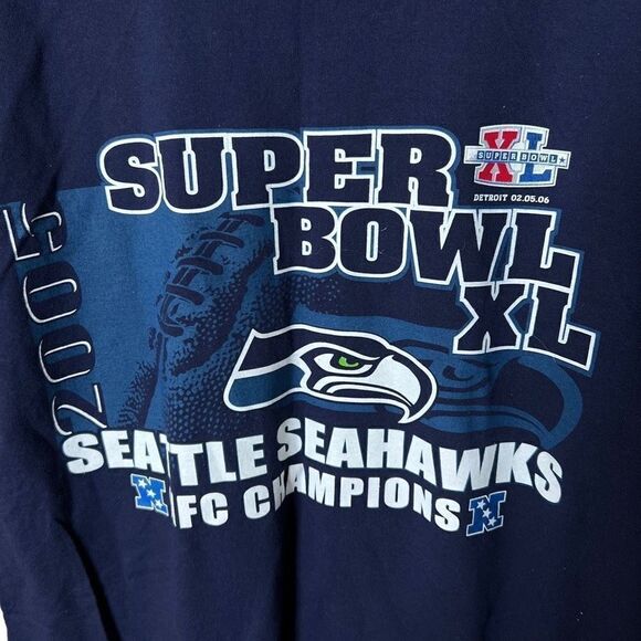 2006 Seattle Seahawks Super Bowl T Shirt Mens Medium - Picture 2 of 3